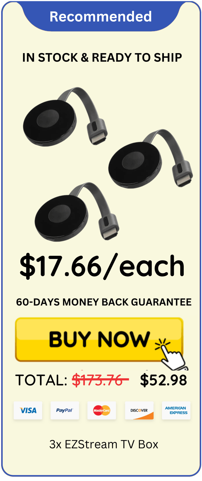 EZStream TV Box offer package price 