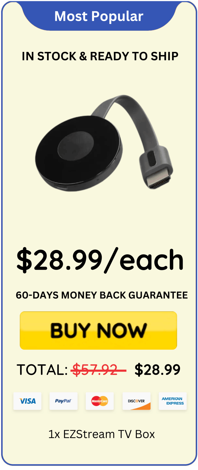 EZStream TV Box price 